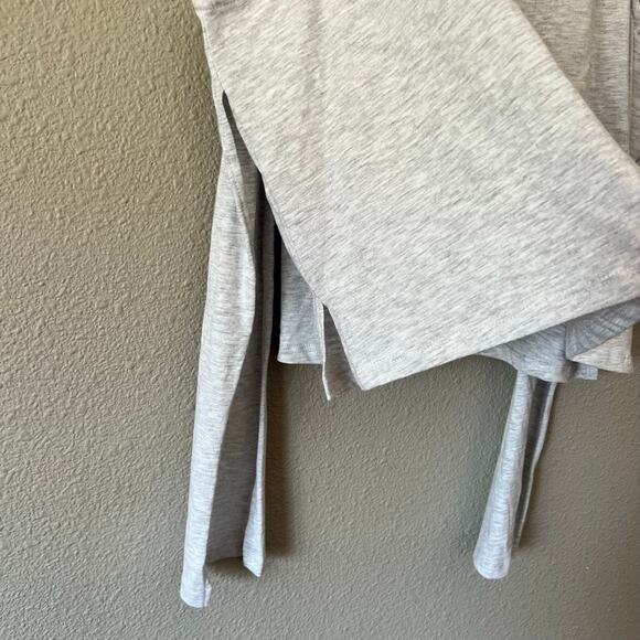 Topshop Heather Grey Scoop Tie Back Accent Side Slit Women's New Relaxed Fit Top - Picture 5 of 9